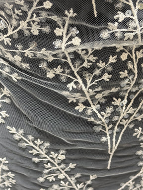 Dentelle à paillettes ivoire - EB3065