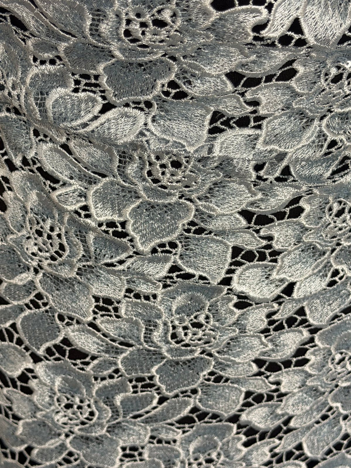 Dentelle Guipure à Paillettes Bleu Canard - LB4003