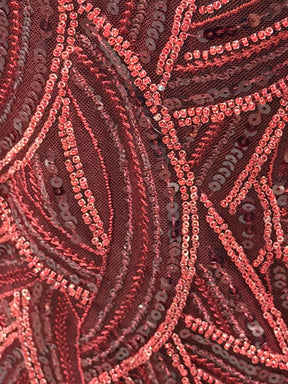 Tulle Brodé Perlé Lie de Vin - EB1056