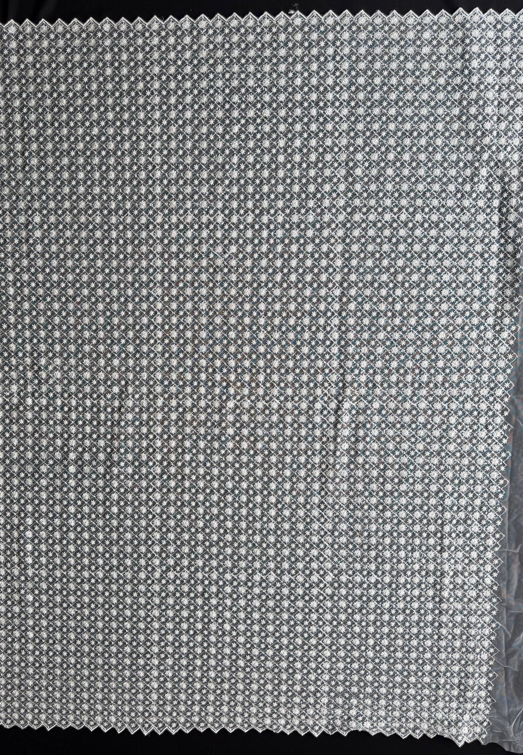 Tulle brodé de perles ivoire - EB1059