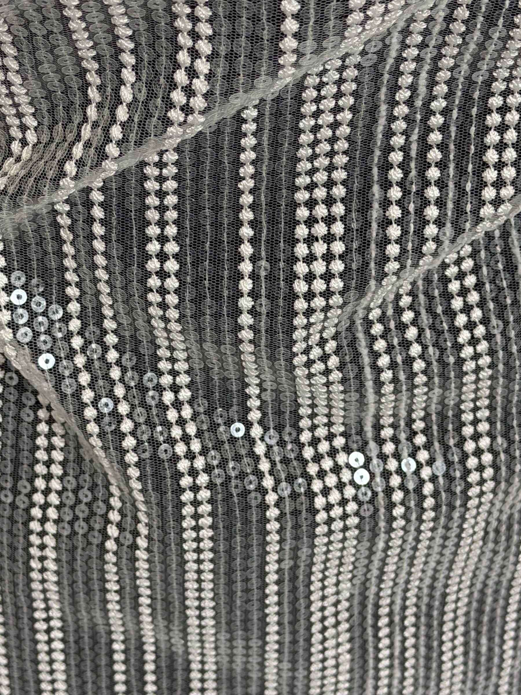 Dentelle brodée de sequins ivoire - EB3037