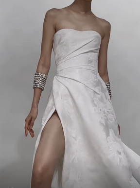 Organza de soie imprimé ivoire - Belissa