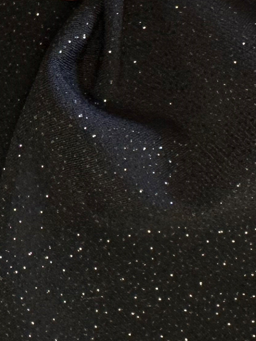 Tissu jersey pailleté noir - Dazzle