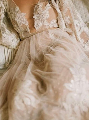 Dentelle Brodée Champagne - Sable