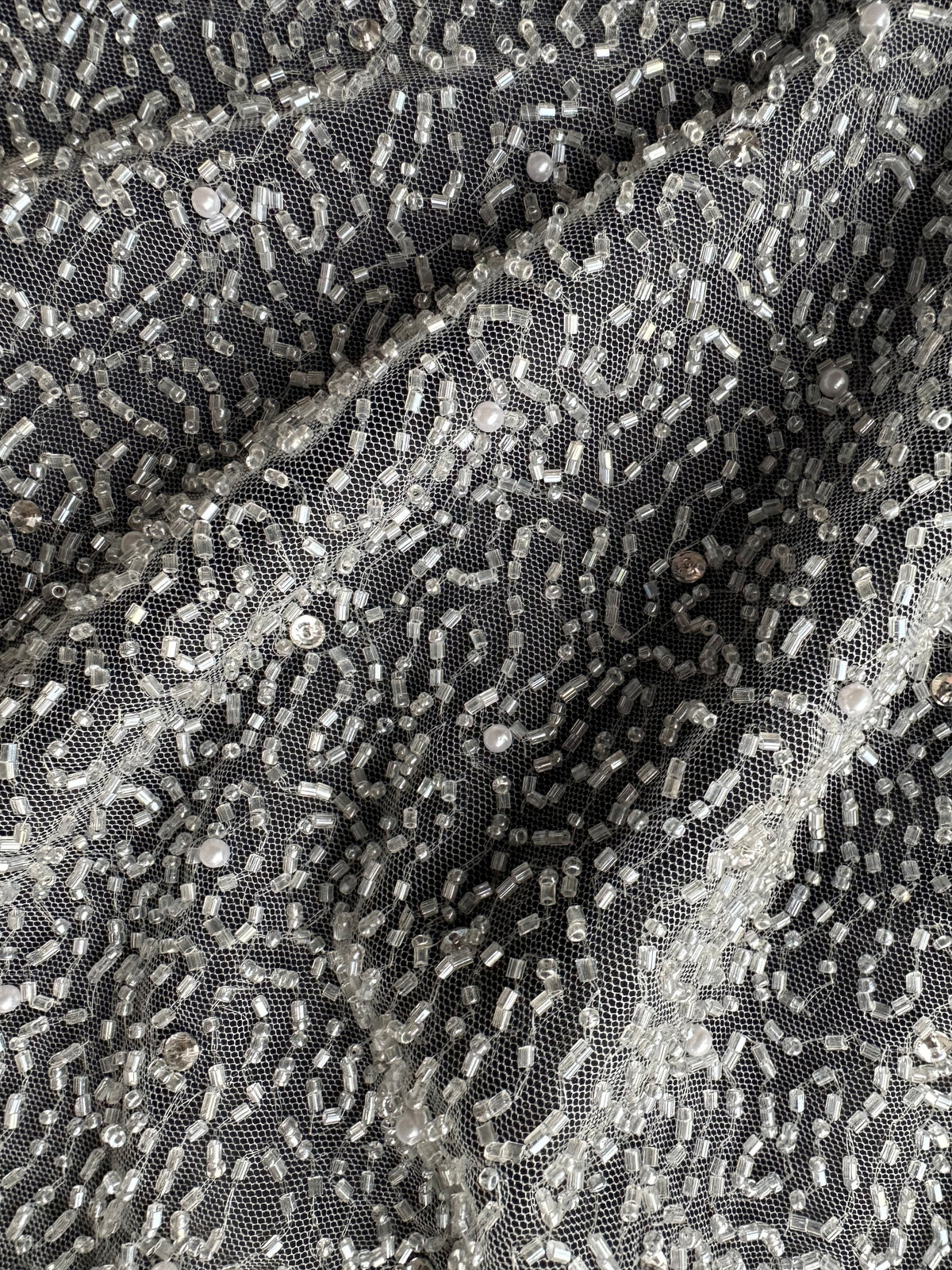 Dentelle perlée ivoire - Bopha