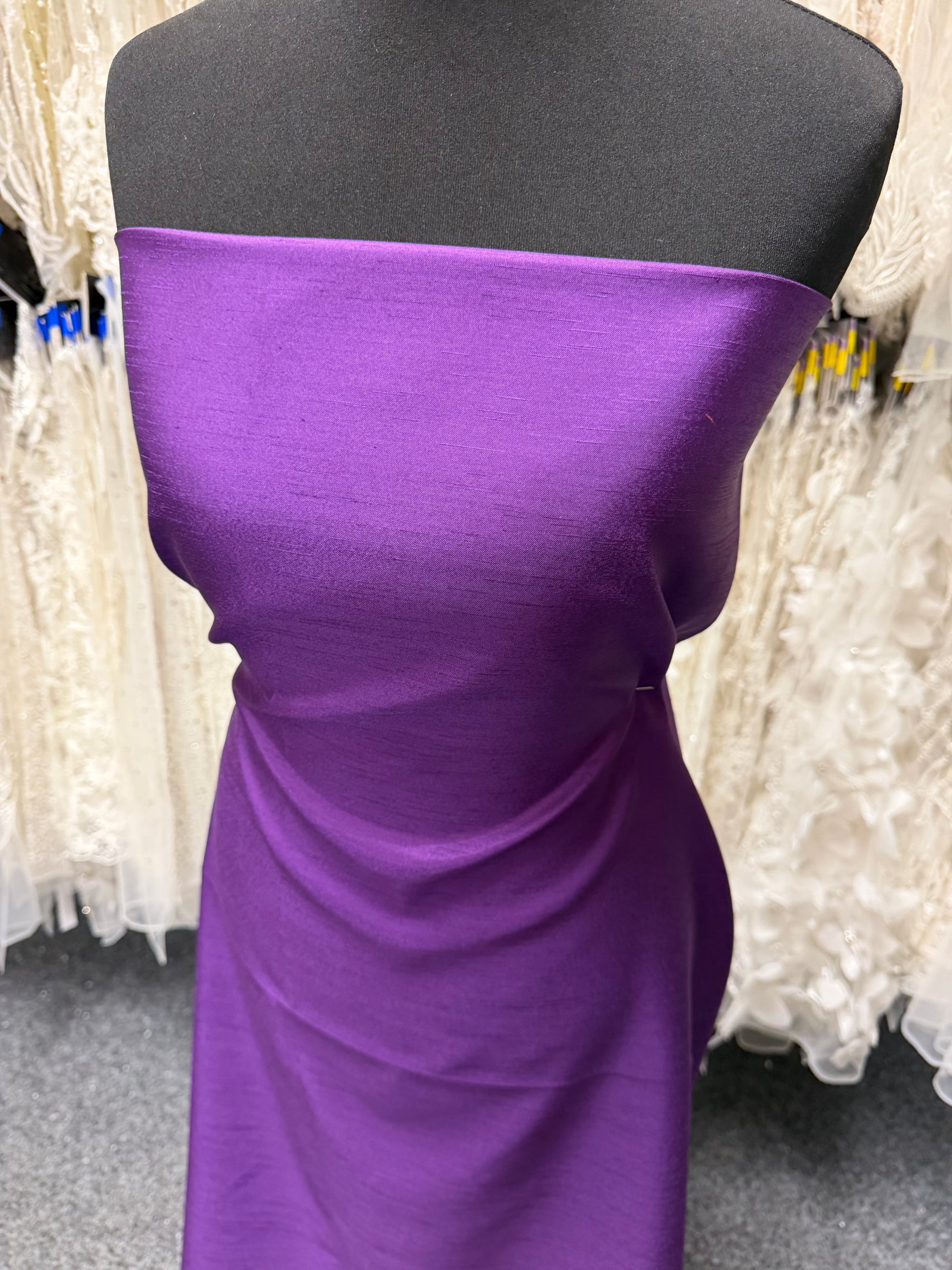 Viola Polyester Satin Backed Dupion - Clarity (P967)