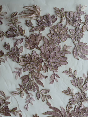 Dentelle Rose Poudré avec Cordonnet Doré - Kylar