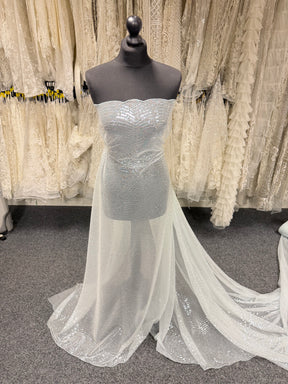 Tulle à sequins brodé bleu ciel – EB3020