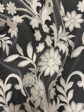 Dentelle brodée ivoire - EB5036