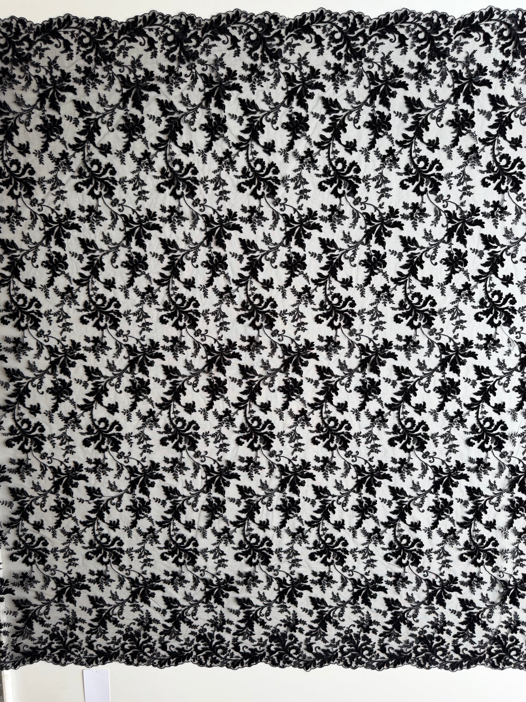 Dentelle brodée velours noir - Madina