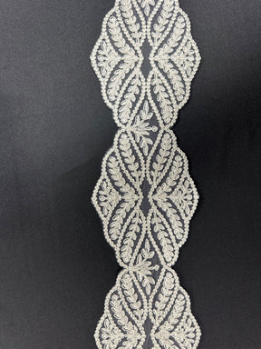 Bordure en dentelle ivoire cordée - Vine