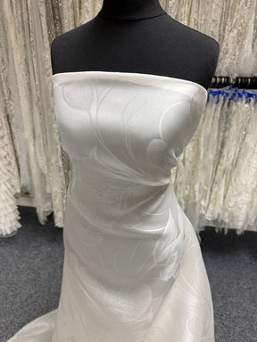 Grande pièce en brocart jacquard 100 % soie ivoire - Candido