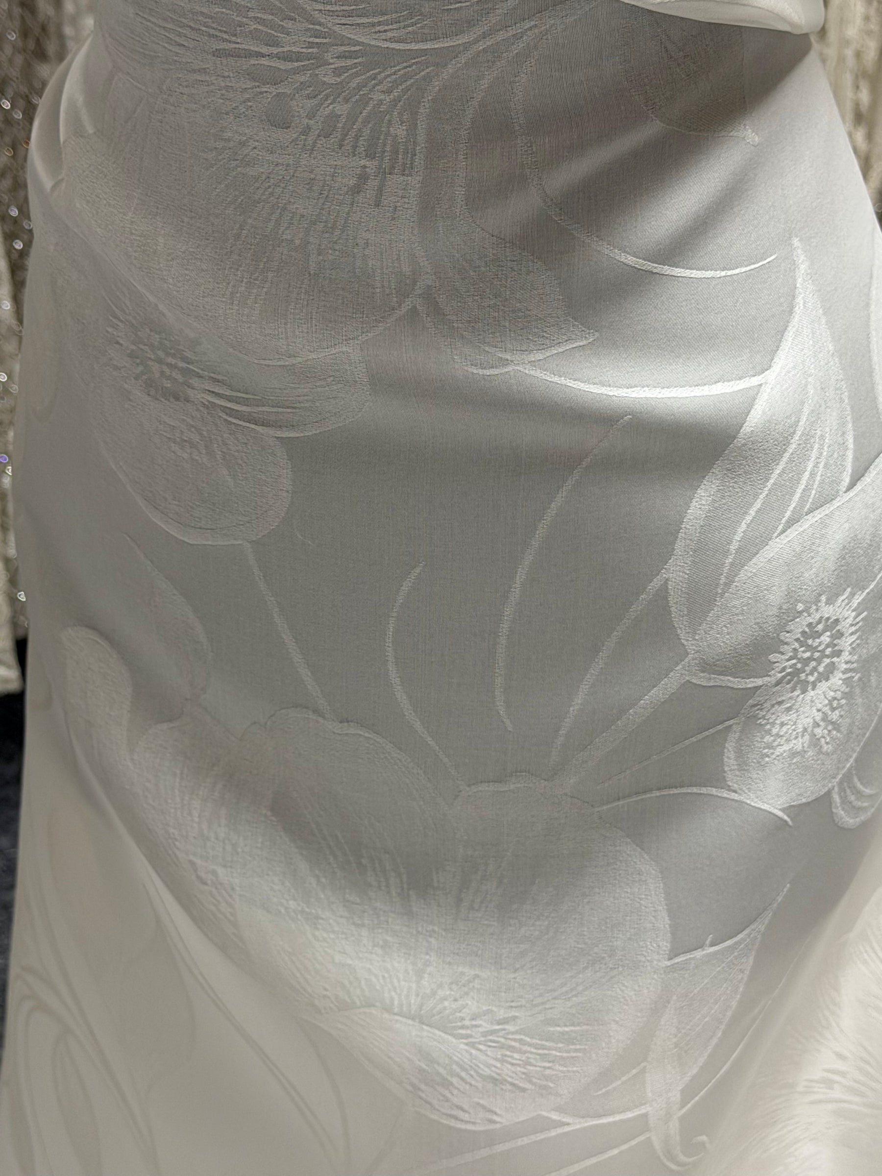 Grande pièce en brocart jacquard 100 % soie ivoire - Candido