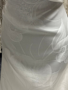Grande pièce en brocart jacquard 100 % soie ivoire - Candido