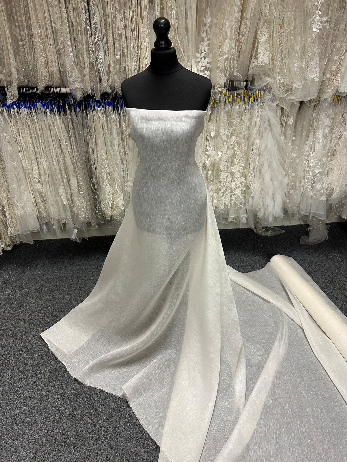 Tissu en soie/lin ivoire - Channing