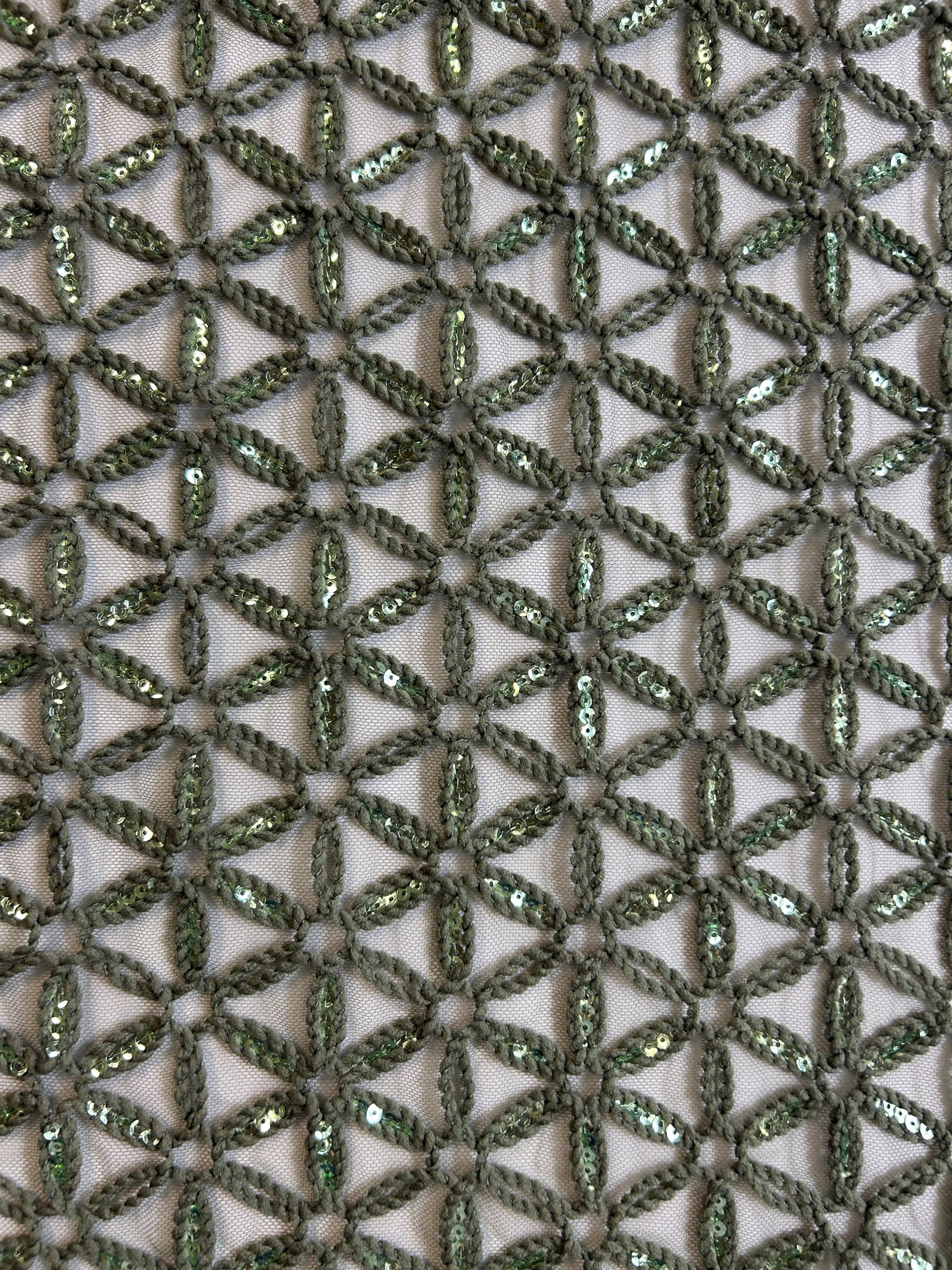 Dentelle Brodée Verte - Côme