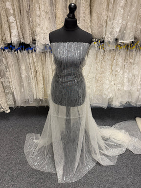 Dentelle à paillettes ivoire - EB3016