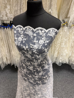 White Beaded Embroidery Lace - P503