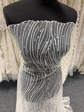 Dentelle à paillettes ivoire - EB3011