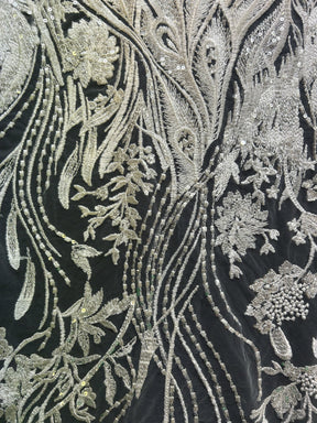 Dentelle Broderie Paillettes Ivoire - Dusk
