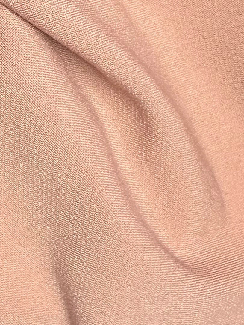 Crêpe extensible en polyester rose poudré - Roumanie