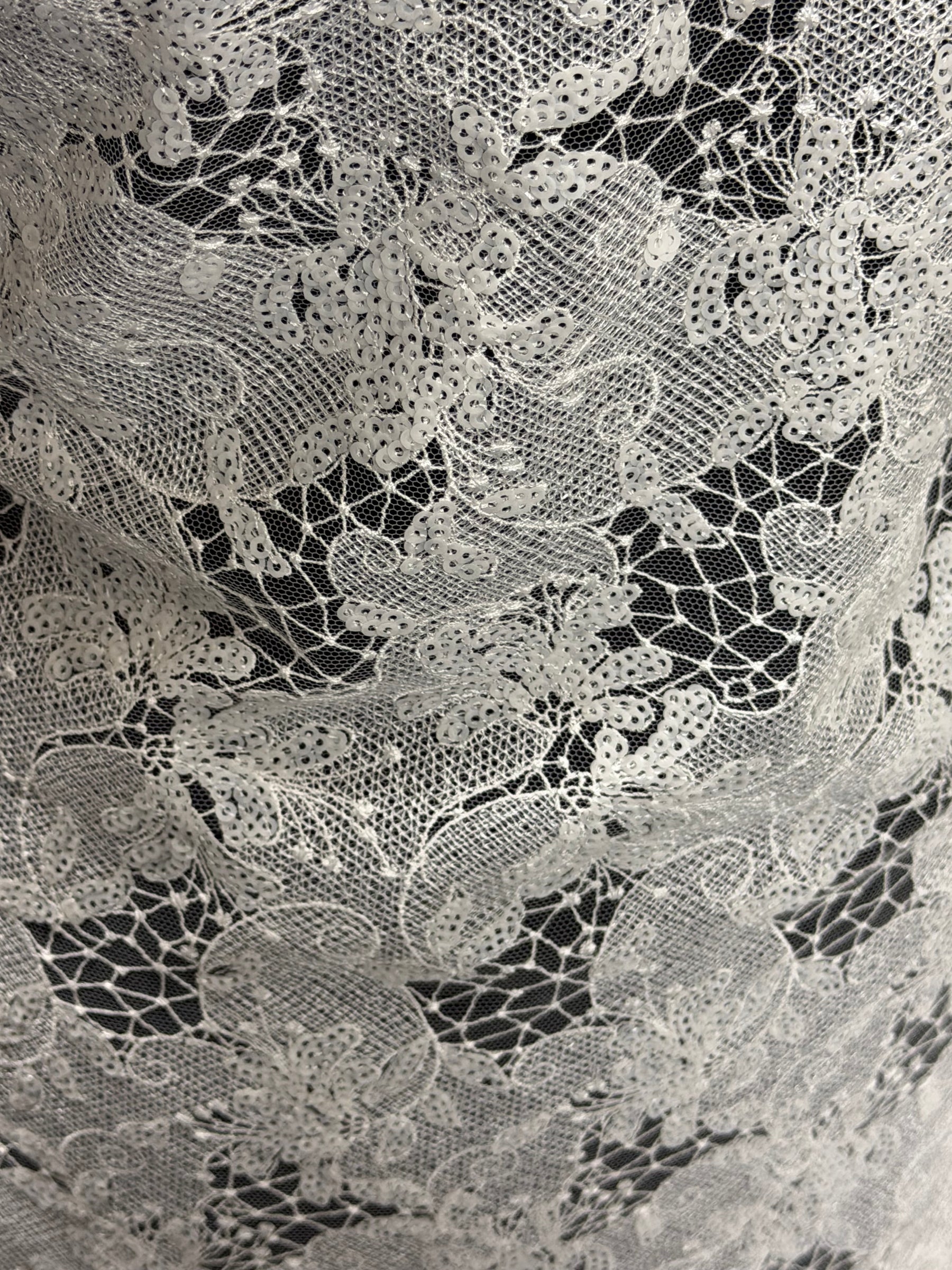 Dentelle brodée de sequins ivoire - EB3038