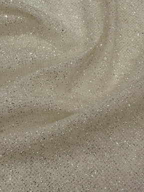 Tulle Stretch Ivoire Pailleté - Luxur