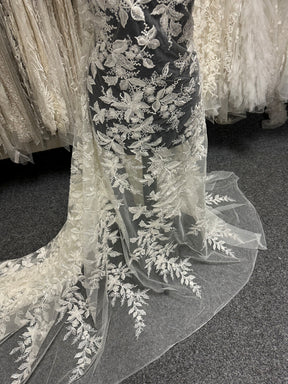 Dentelle perlée ivoire - EB1101