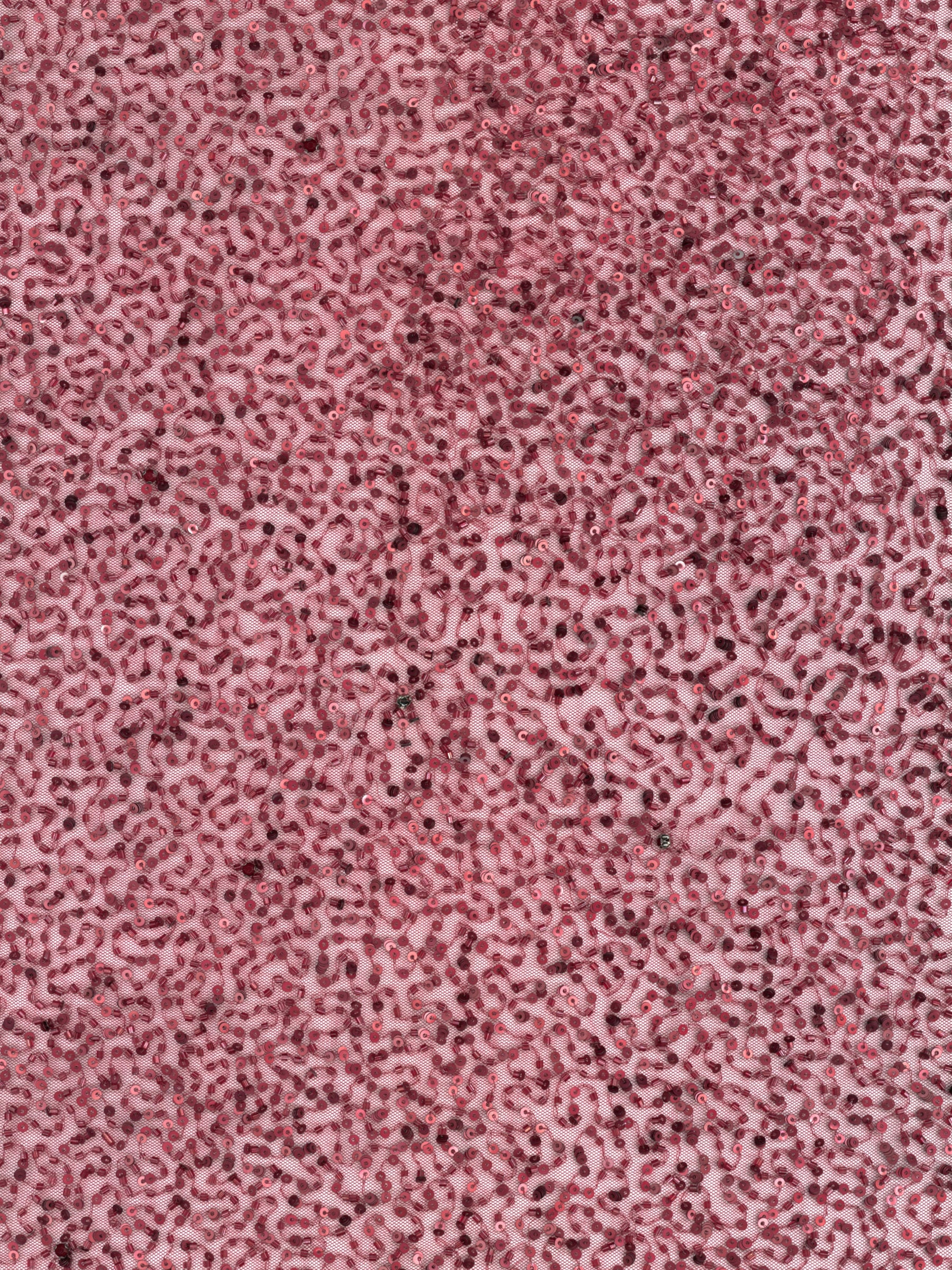 Tulle brodé de perles couleur vin - EB1012