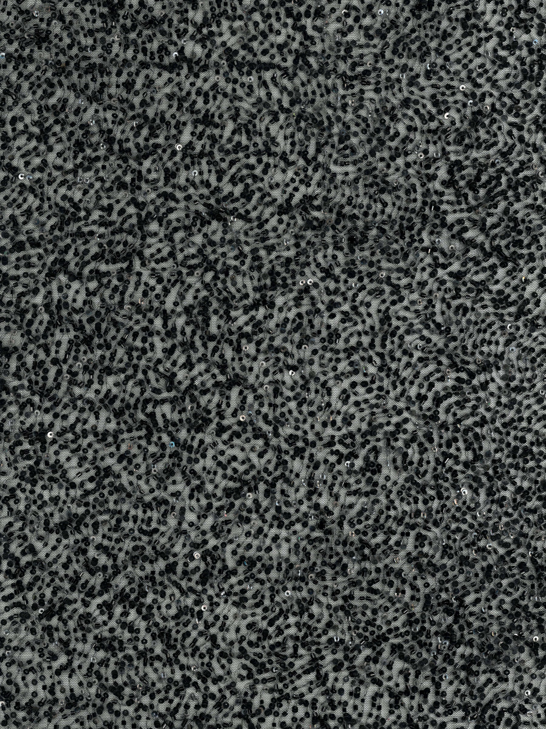 Tulle noir brodé de perles - EB1012