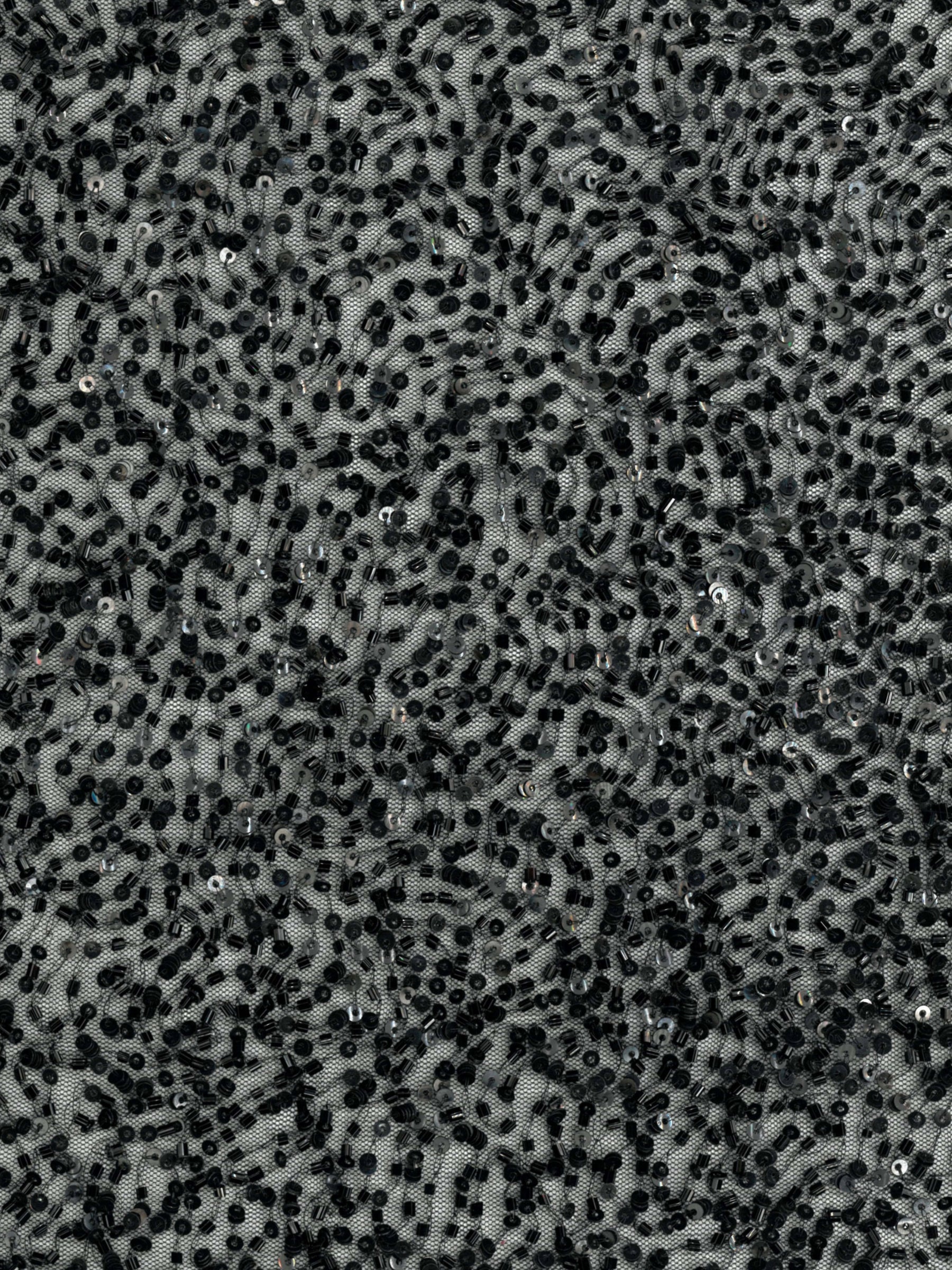 Tulle noir brodé de perles - EB1012