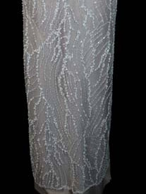 Tulle brodé de perles ivoire - EB1018
