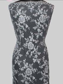 Tulle gris clair brodé de perles en 3D - EB1026