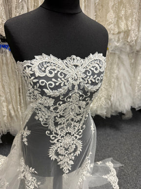 Dentelle perlée ivoire - EB1031