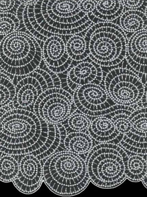Tulle brodé de perles ivoire - EB1060