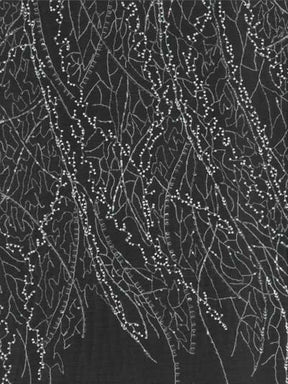 Tulle brodé de perles ivoire - EB1065