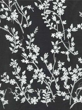 Tulle brodé de perles ivoire - EB1073