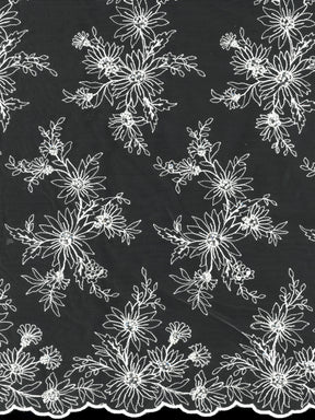 Tulle brodé de perles ivoire - EB1084