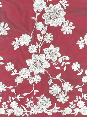 Tulle vert clair brodé de perles - EB1090