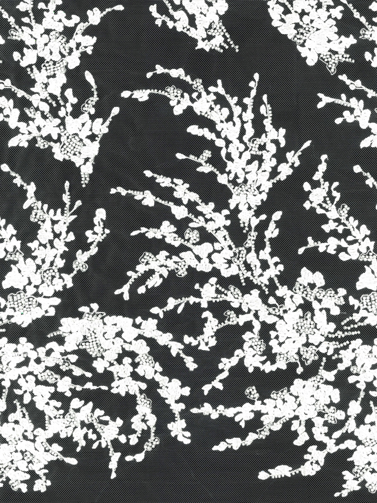 Tulle brodé de perles ivoire S - EB1093