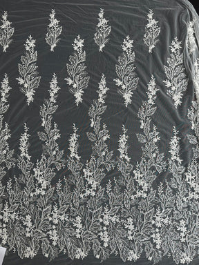 Dentelle brodée de perles ivoire - EB1099