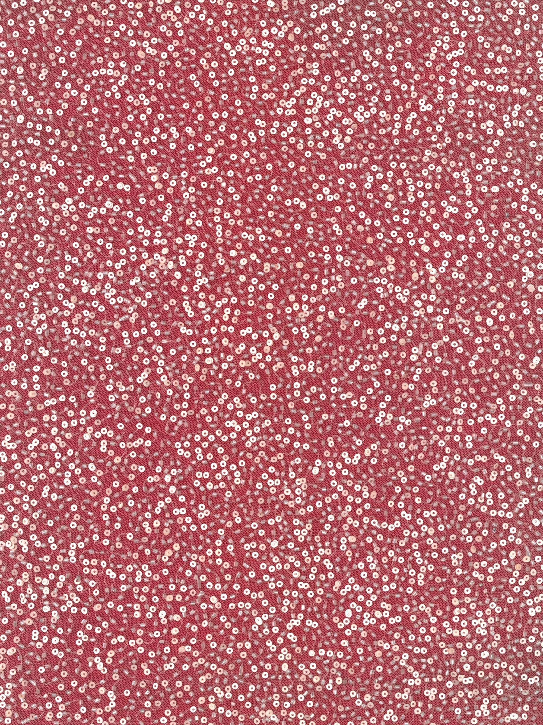 Tulle brodé de perles rose foncé - EB1103