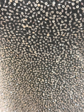 Tulle brodé de perles rose foncé - EB1103