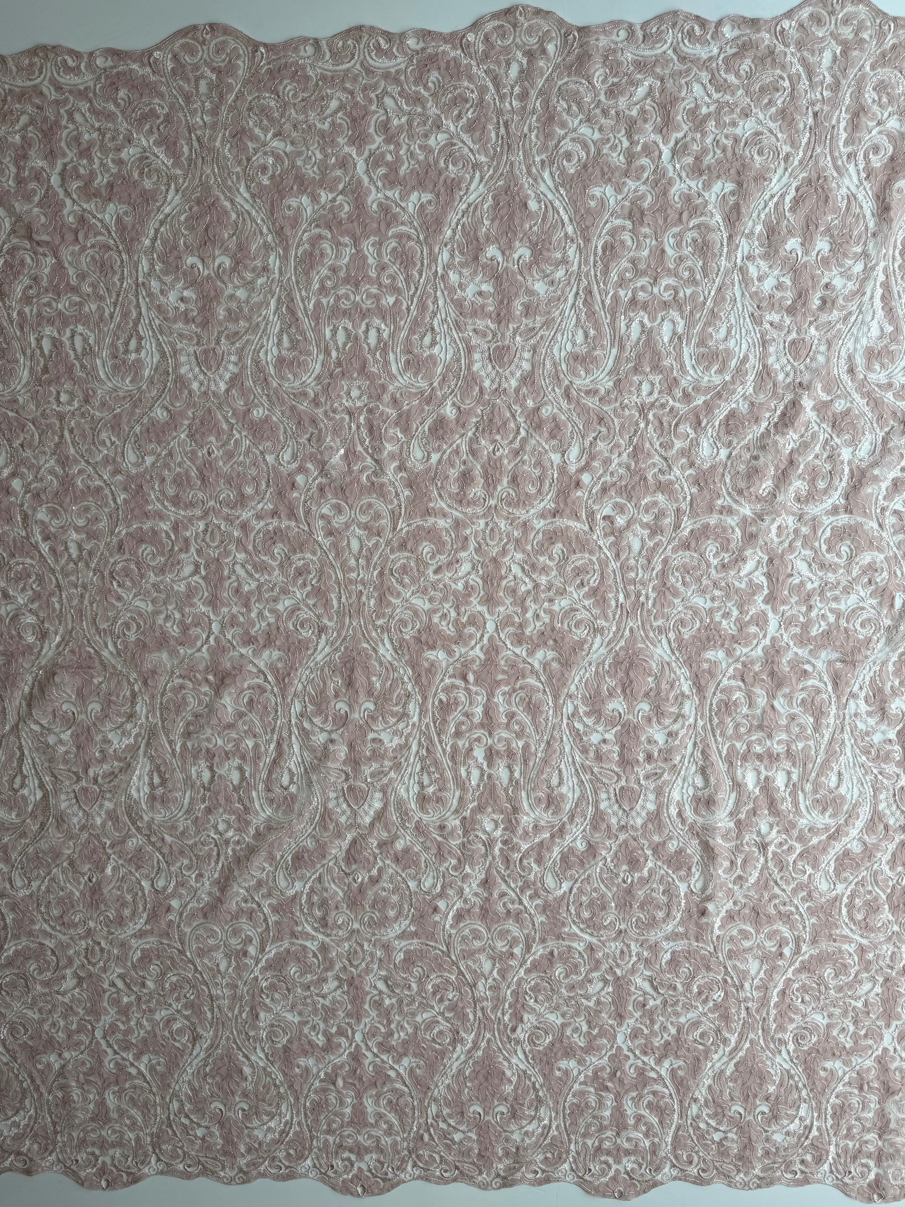 Tulle à sequins brodé rose poudré – EB3008