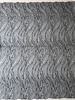 Dentelle à paillettes bleu marine - EB3011