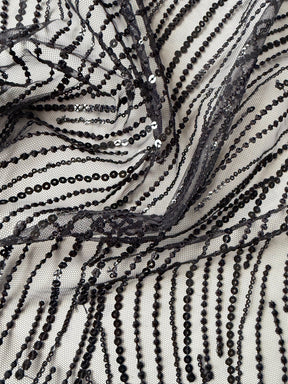 Dentelle à paillettes noires - EB3011