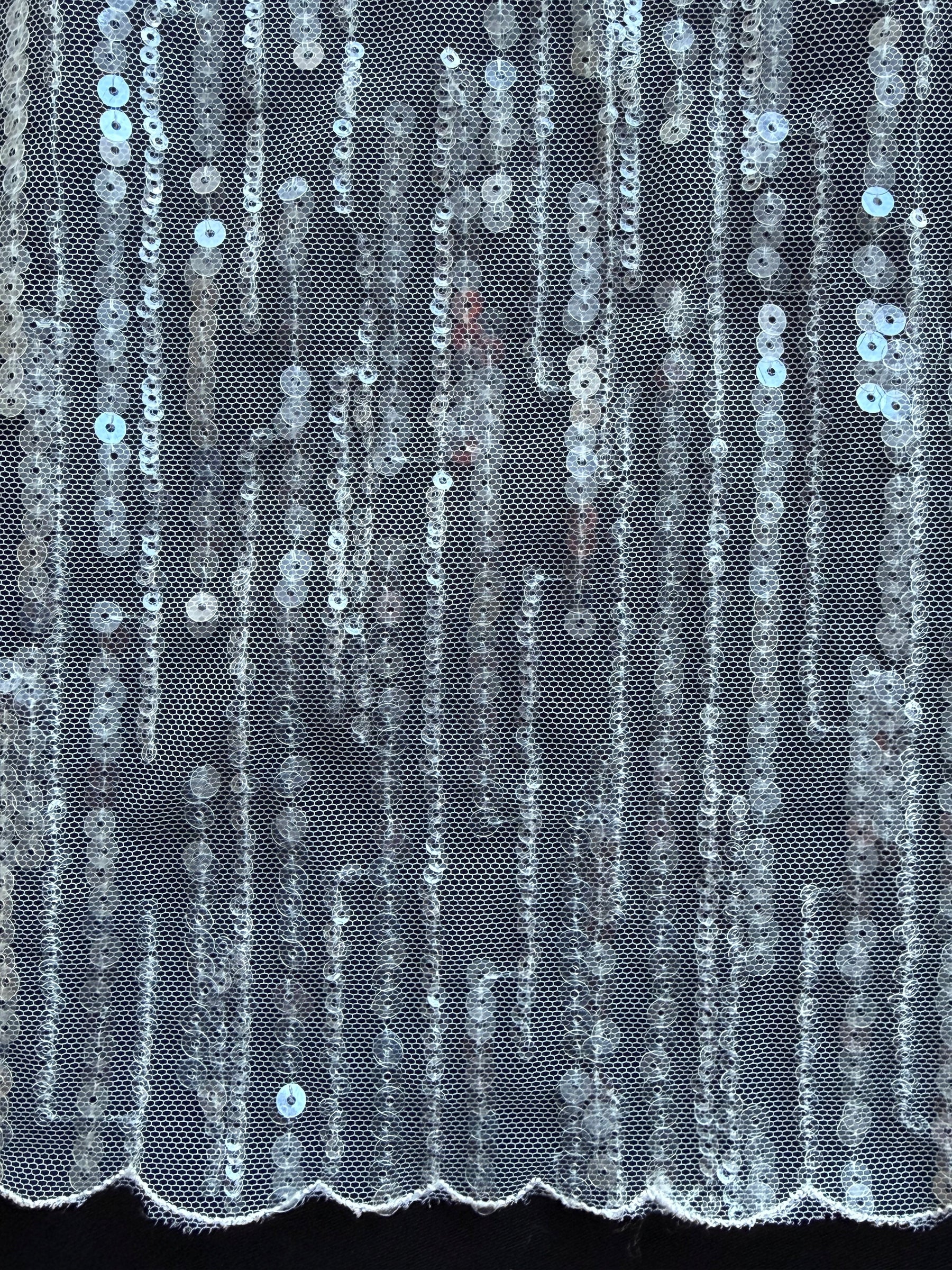 Dentelle à paillettes ivoire - EB3016