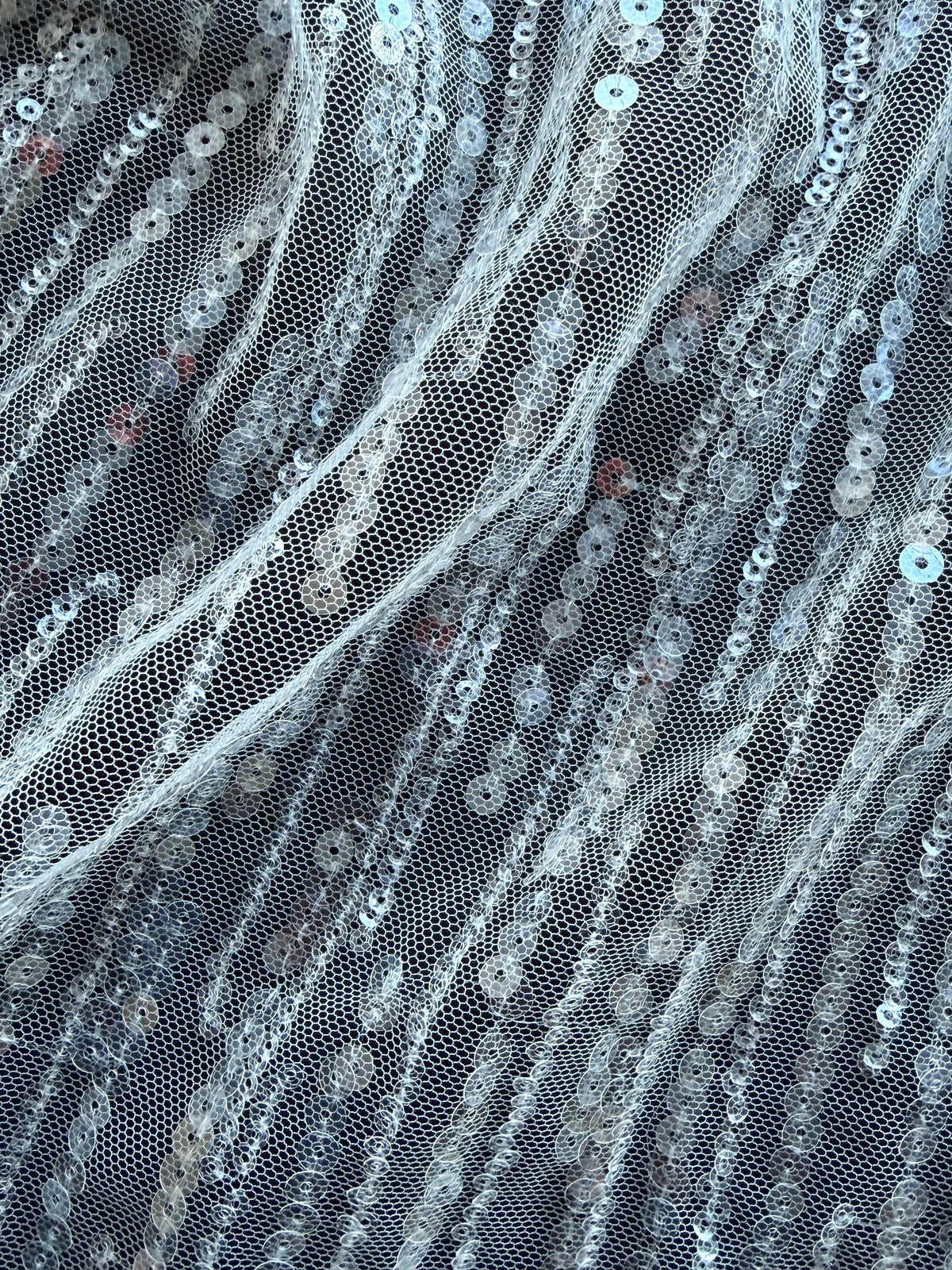 Dentelle à paillettes ivoire - EB3016