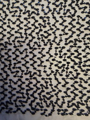 Dentelle brodée de sequins noirs - EB3029