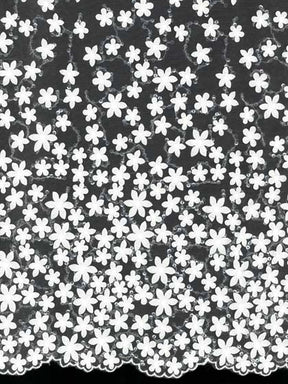 Tulle brodé de sequins ivoire - EB3030